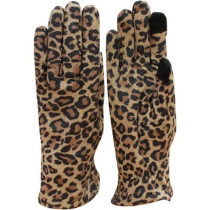 Leopard Sueded Tech Glove