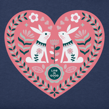 Scandinavian Heart Bunnies V-Neck T-Shirt