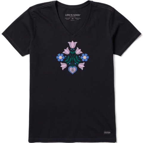 Heart Vase Bouquet V-Neck T-Shirt