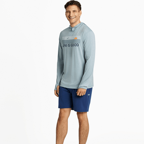 Linear Oceanview Hooded Active Shirt