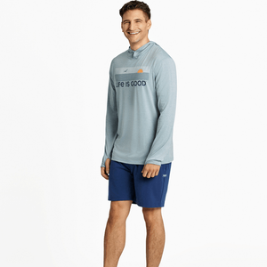 Linear Oceanview Hooded Active Shirt