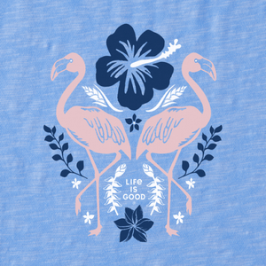 Flamingo Garden Slub T-Shirt