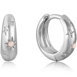 Starry Opal Huggie Hoop Earrings