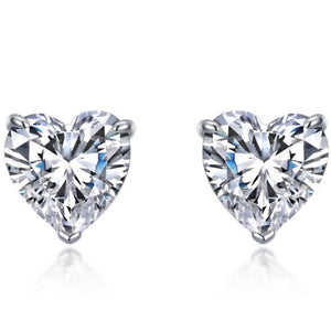 Heart Solitaire Stud Earrings