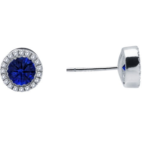 0.8 CTW Round Halo Stud Earrings