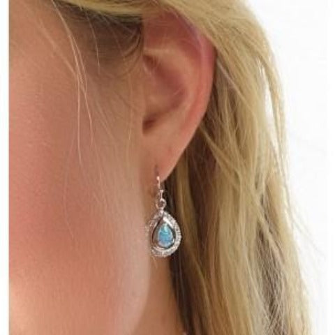 Oval Opal Drop Earring