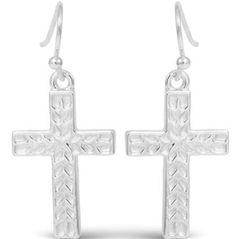 Herringbone Cross Earrings