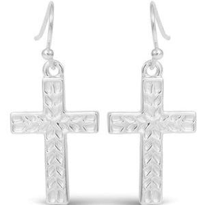 Herringbone Cross Earrings