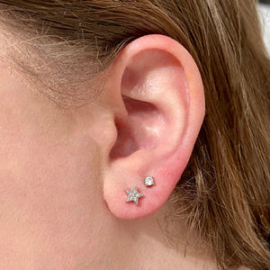 Sparkle Moon & Star Stud Earrings