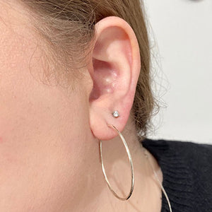 Thin Continuous Hoop Earrings