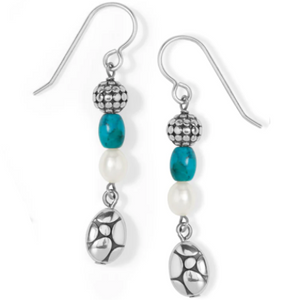 Turquoise & Pearl French Wire Earrings