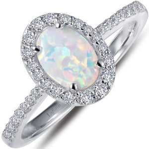 Opal Halo Engagement Ring