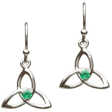 Green CZ Trinity Earrings