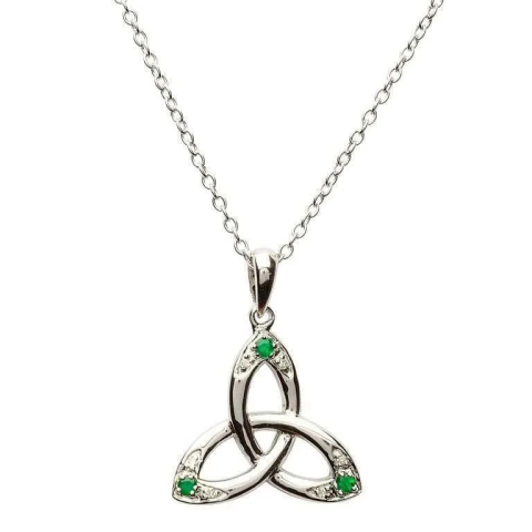 Emerald & Diamond Trinity Necklace