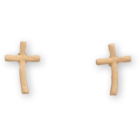 Cross Stud Bud Earrings