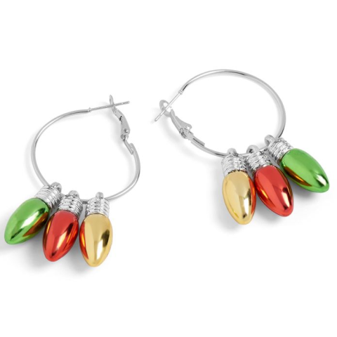 Christmas Bulbs Hoop Earrings