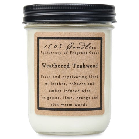 Weathered Teakwood Jar Candle