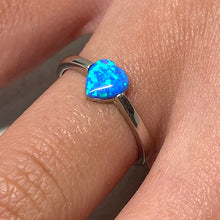 Blue Opal Heart Ring