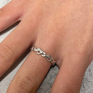 Knotted Heart Links Ring