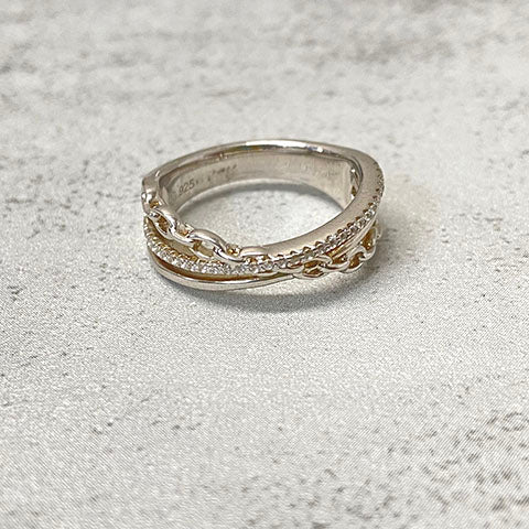 Link Woven Tri Band Ring