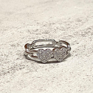 Large Double Heart Ring