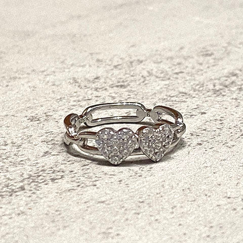 Large Double Heart Ring