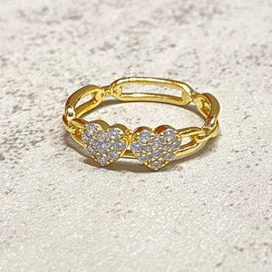 Large Double Heart Ring