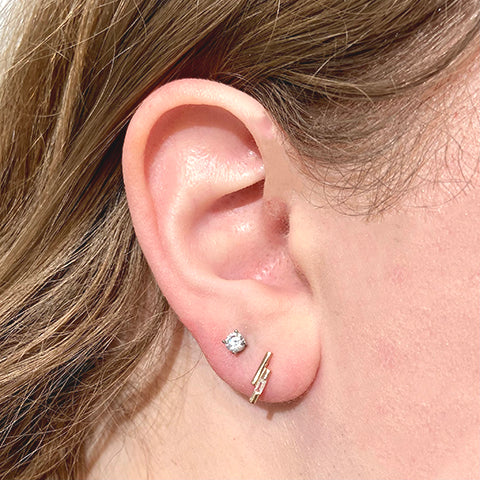 Dual Bar Stud Earrings