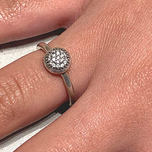 Antique Pave Round Solitaire Ring