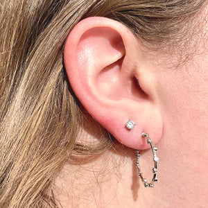 Pebble Hoop C-Shaped Earrings