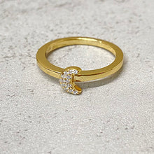 Sparkle Crescent Moon Ring