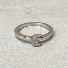 Sparkle Crescent Moon Ring