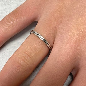 Etched Wave Band Ring