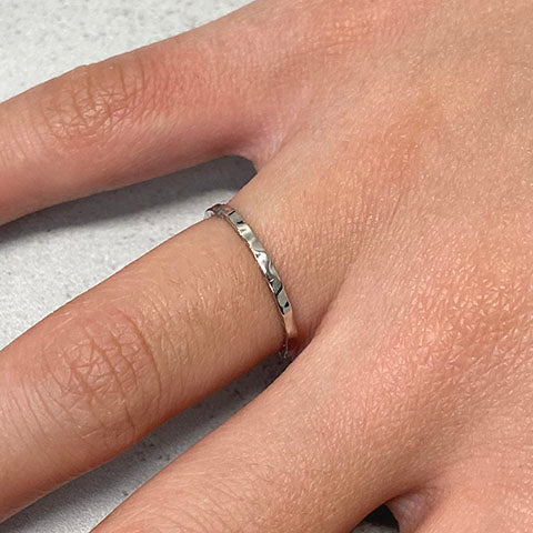 Thin Hammered Band Ring