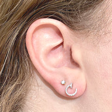 Open Circle Sparkle Stud Earrings