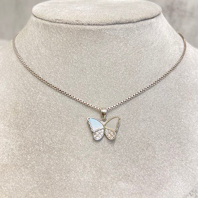 Sparkly Opal Butterfly Pendant